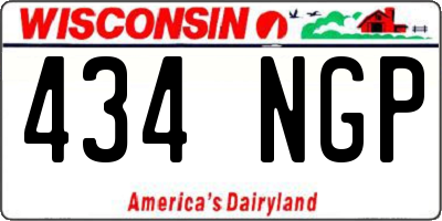 WI license plate 434NGP