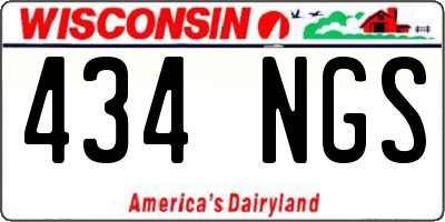 WI license plate 434NGS