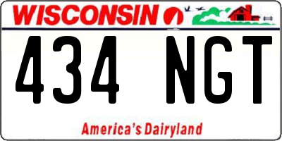 WI license plate 434NGT