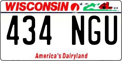 WI license plate 434NGU