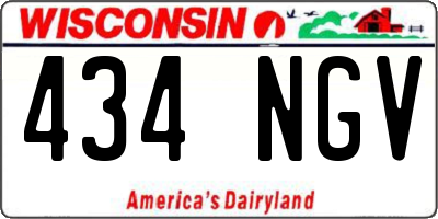 WI license plate 434NGV