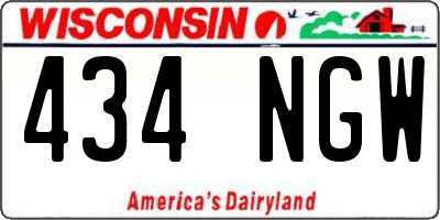 WI license plate 434NGW