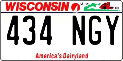 WI license plate 434NGY