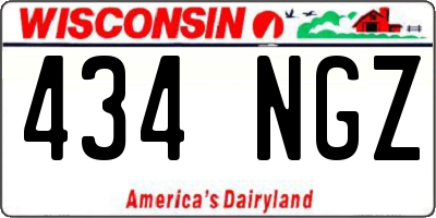 WI license plate 434NGZ