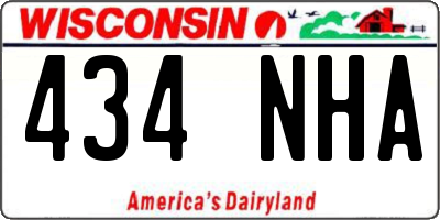WI license plate 434NHA
