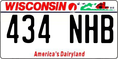 WI license plate 434NHB