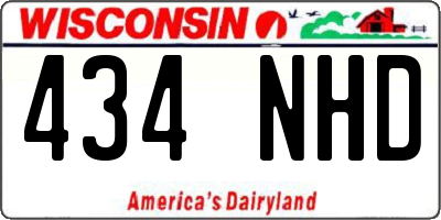 WI license plate 434NHD