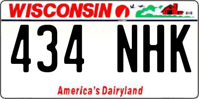 WI license plate 434NHK