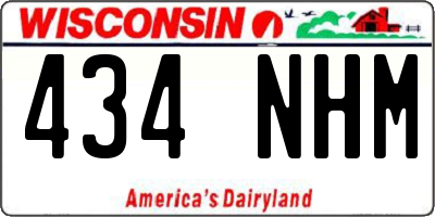 WI license plate 434NHM