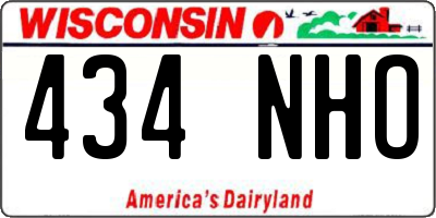WI license plate 434NHO
