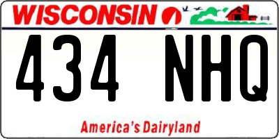 WI license plate 434NHQ
