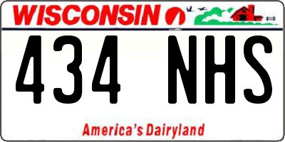 WI license plate 434NHS
