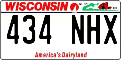 WI license plate 434NHX