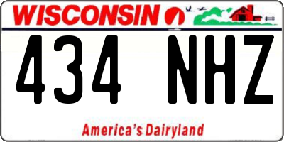 WI license plate 434NHZ