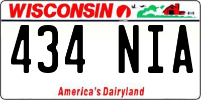 WI license plate 434NIA