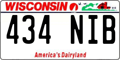 WI license plate 434NIB