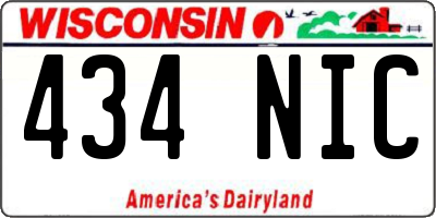 WI license plate 434NIC