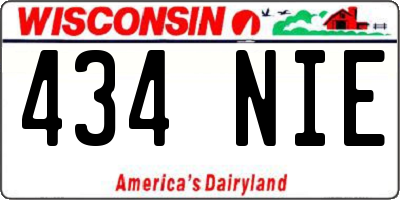 WI license plate 434NIE
