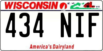WI license plate 434NIF