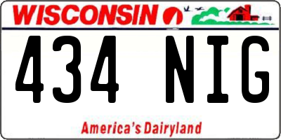 WI license plate 434NIG