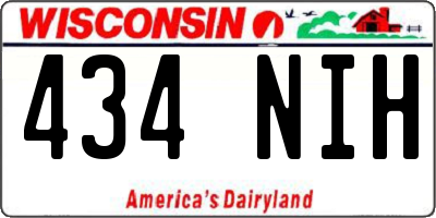 WI license plate 434NIH