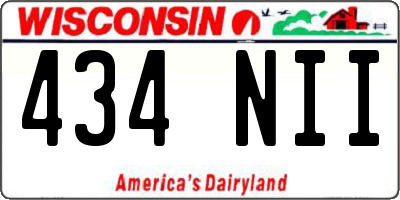 WI license plate 434NII
