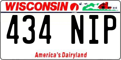 WI license plate 434NIP