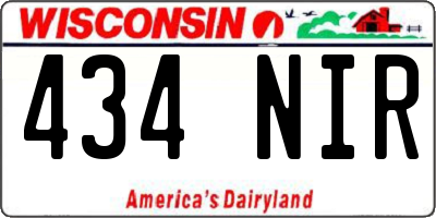 WI license plate 434NIR