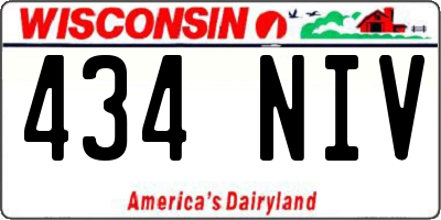 WI license plate 434NIV