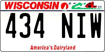 WI license plate 434NIW