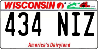 WI license plate 434NIZ