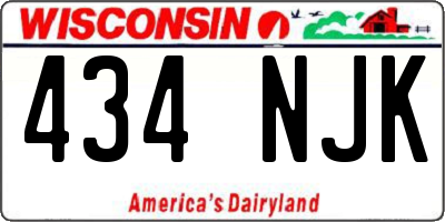 WI license plate 434NJK