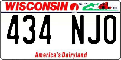 WI license plate 434NJO