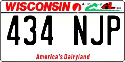 WI license plate 434NJP