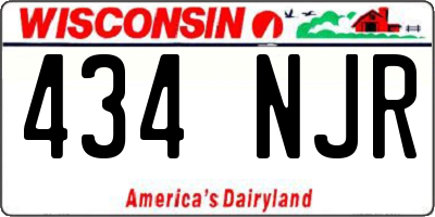 WI license plate 434NJR