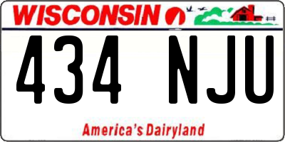 WI license plate 434NJU