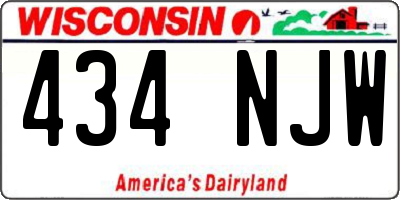WI license plate 434NJW