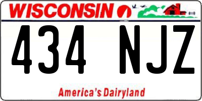 WI license plate 434NJZ