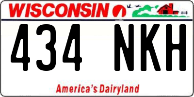 WI license plate 434NKH