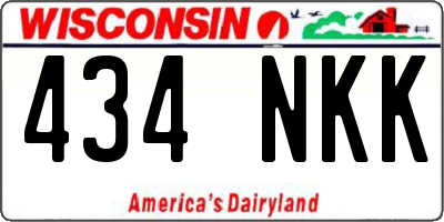 WI license plate 434NKK