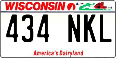 WI license plate 434NKL