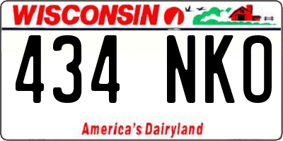 WI license plate 434NKO