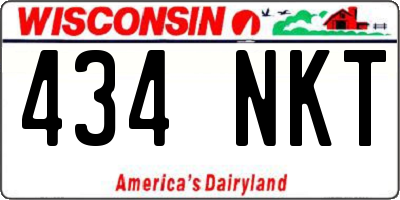 WI license plate 434NKT
