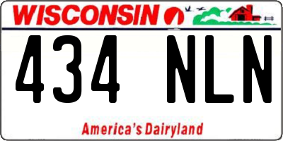 WI license plate 434NLN