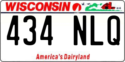 WI license plate 434NLQ