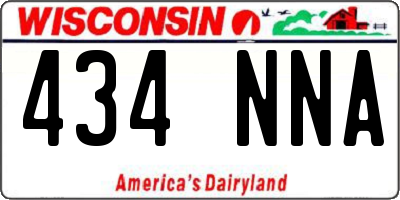 WI license plate 434NNA