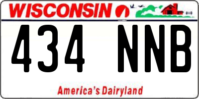 WI license plate 434NNB