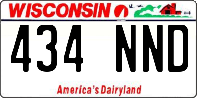WI license plate 434NND