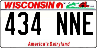 WI license plate 434NNE