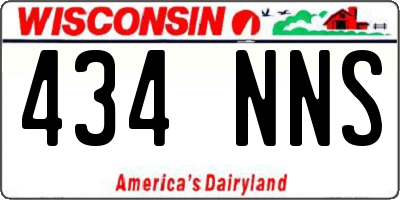 WI license plate 434NNS